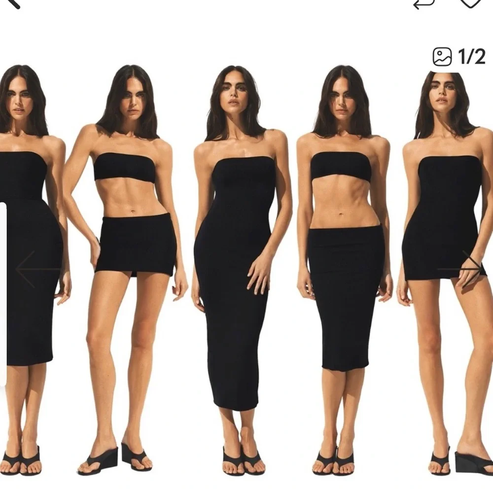 NWT Skims Convertible Swim Black Strapless Dress new bathing suit